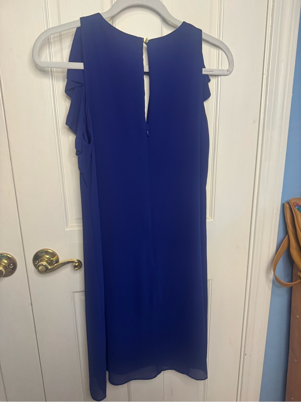 Vince Camuto Ruffle Capped Sleeves Shift Dress Size 8 - Picture 8 of 11
